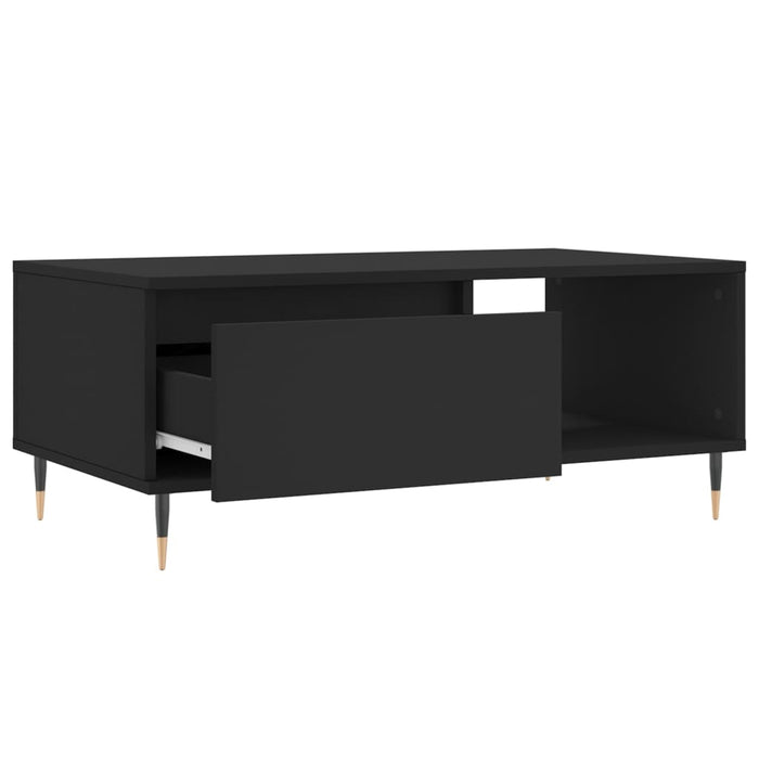 Tavolino da Salotto Nero 90x50x36,5 cm in Legno Multistrato 830557