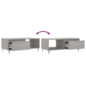 Tavolino Salotto Grigio Sonoma 90x50x36,5 cm Legno Multistrato 830562