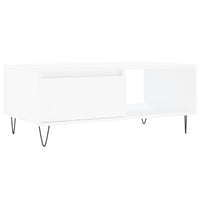 Tavolino da Salotto Bianco 90x50x36,5 cm in Legno Multistrato 830564