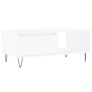 Tavolino da Salotto Bianco 90x50x36,5 cm in Legno Multistrato 830564