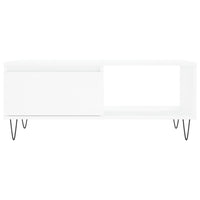 Tavolino da Salotto Bianco 90x50x36,5 cm in Legno Multistrato 830564