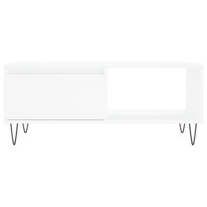 Tavolino da Salotto Bianco 90x50x36,5 cm in Legno Multistrato 830564