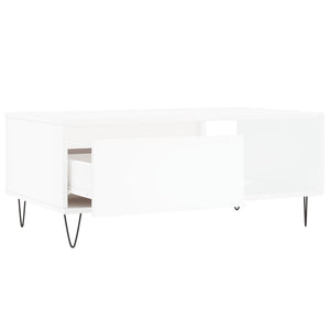 Tavolino da Salotto Bianco 90x50x36,5 cm in Legno Multistrato 830564