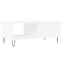 Tavolino da Salotto Bianco 90x50x36,5 cm in Legno Multistrato 830564