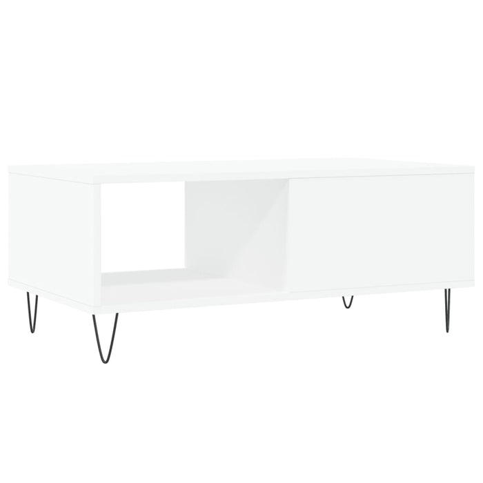 Tavolino da Salotto Bianco 90x50x36,5 cm in Legno Multistrato 830564