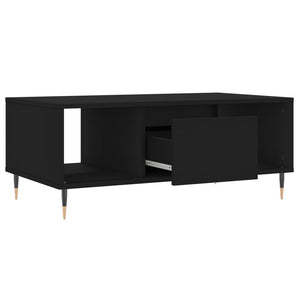 Tavolino da Salotto Nero 90x50x36,5 cm in Legno Multistrato 830581