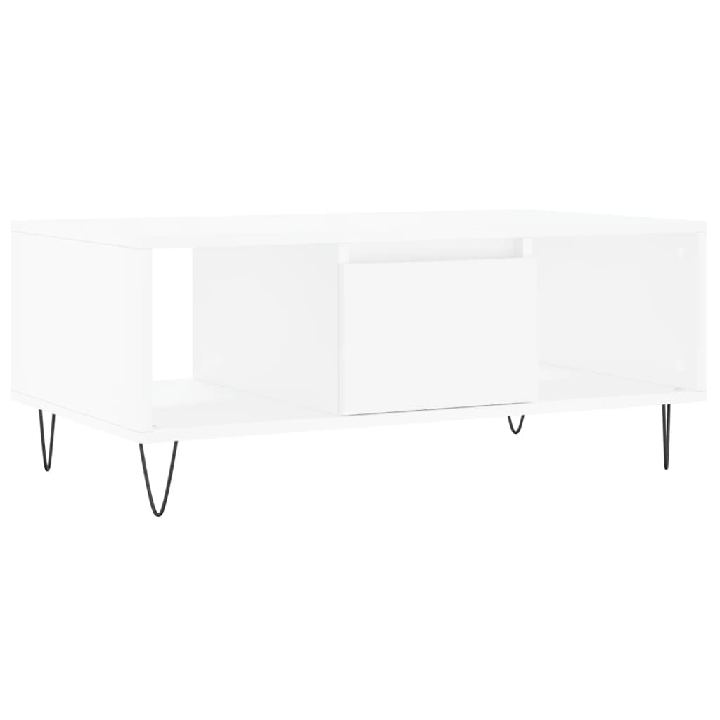 Tavolino da Salotto Bianco 90x50x36,5 cm in Legno Multistratocod mxl 94804