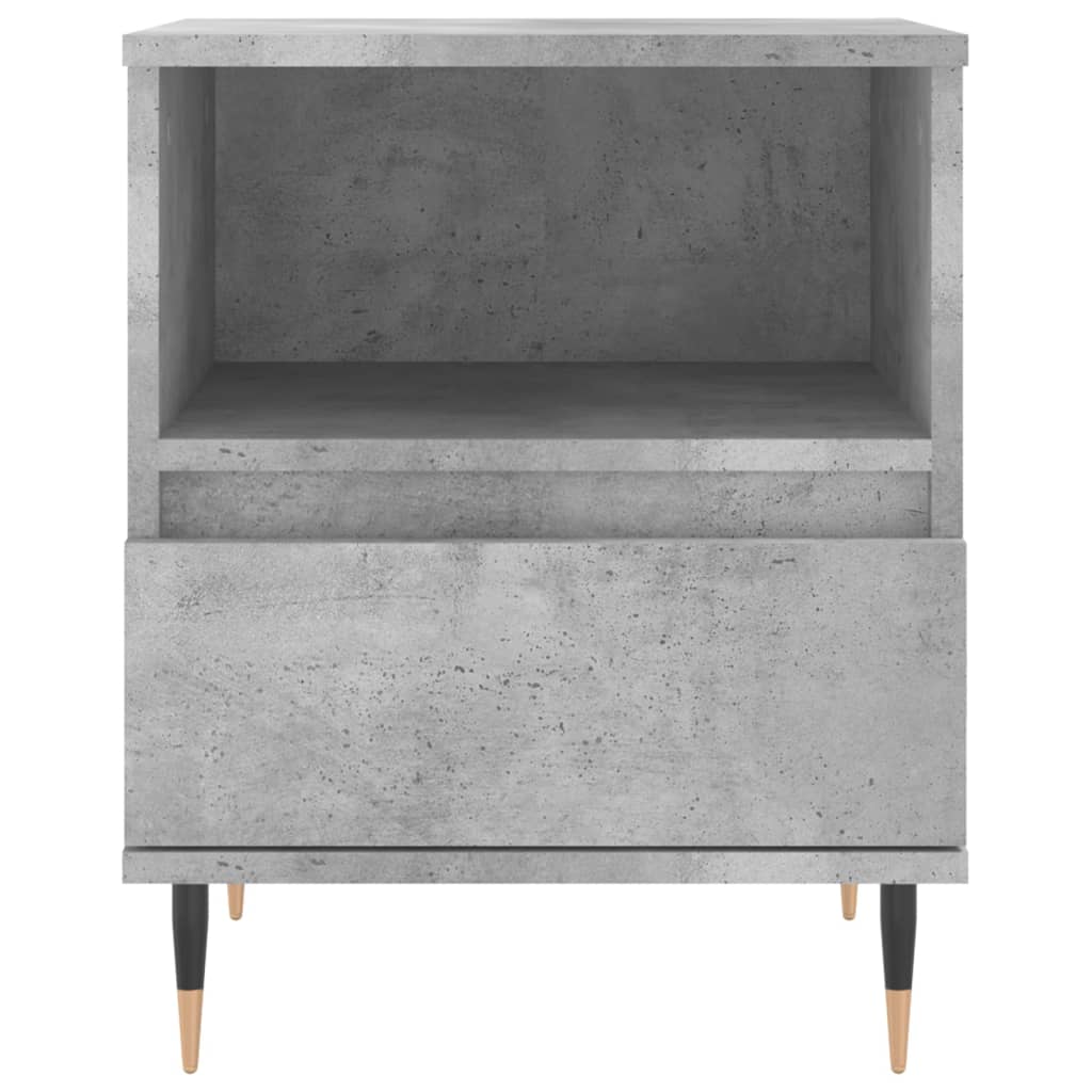 Comodino Grigio Cemento 40x35x50 cm in Legno Multistrato 830612