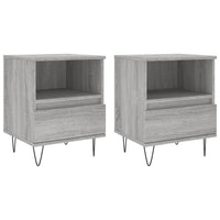 Comodini 2pz Grigio Sonoma 40x35x50 cm in Legno Multistratocod mxl 78557