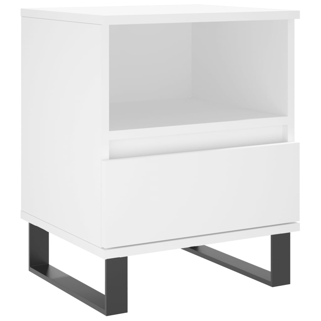 Comodino Bianco 40x35x50 cm in Legno Multistrato 830636