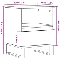 Comodino Bianco 40x35x50 cm in Legno Multistrato 830636