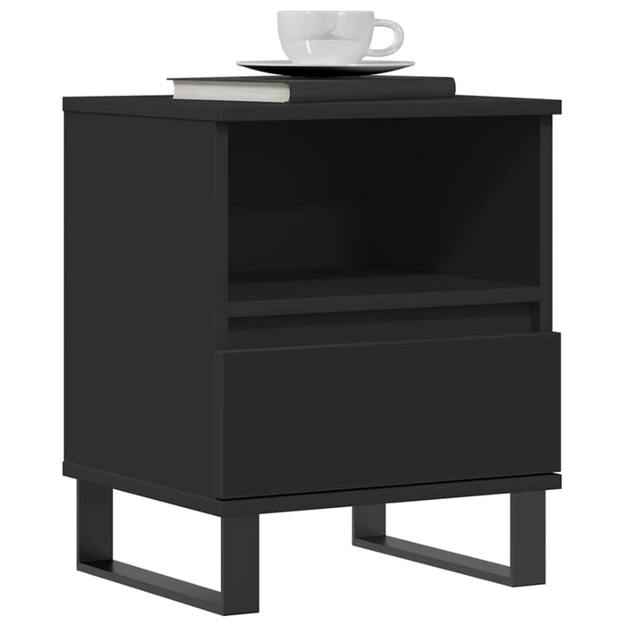 Comodino Nero 40x35x50 cm in Legno Multistrato 830638