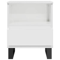 Comodini 2pz Bianco Lucido 40x35x50 cm in Legno Multistrato 830641