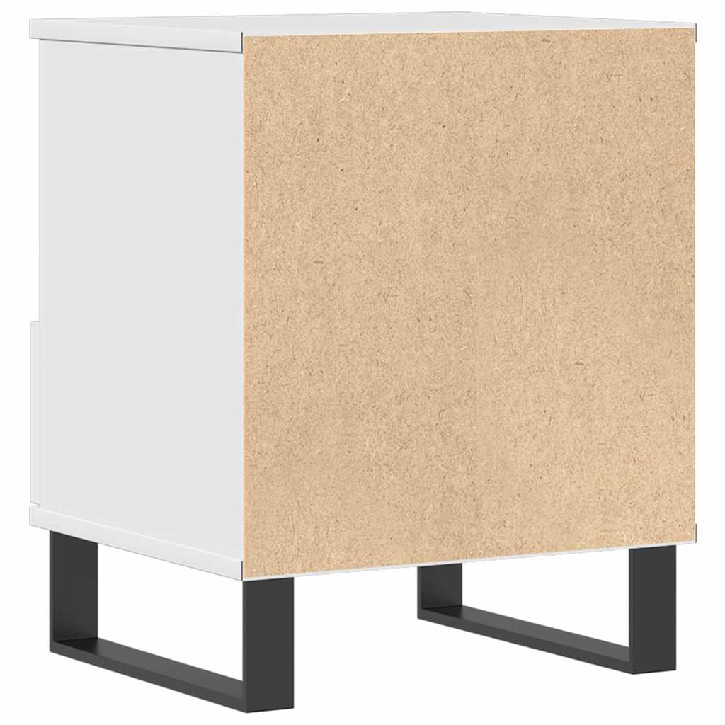 Comodini 2pz Bianco Lucido 40x35x50 cm in Legno Multistrato 830641