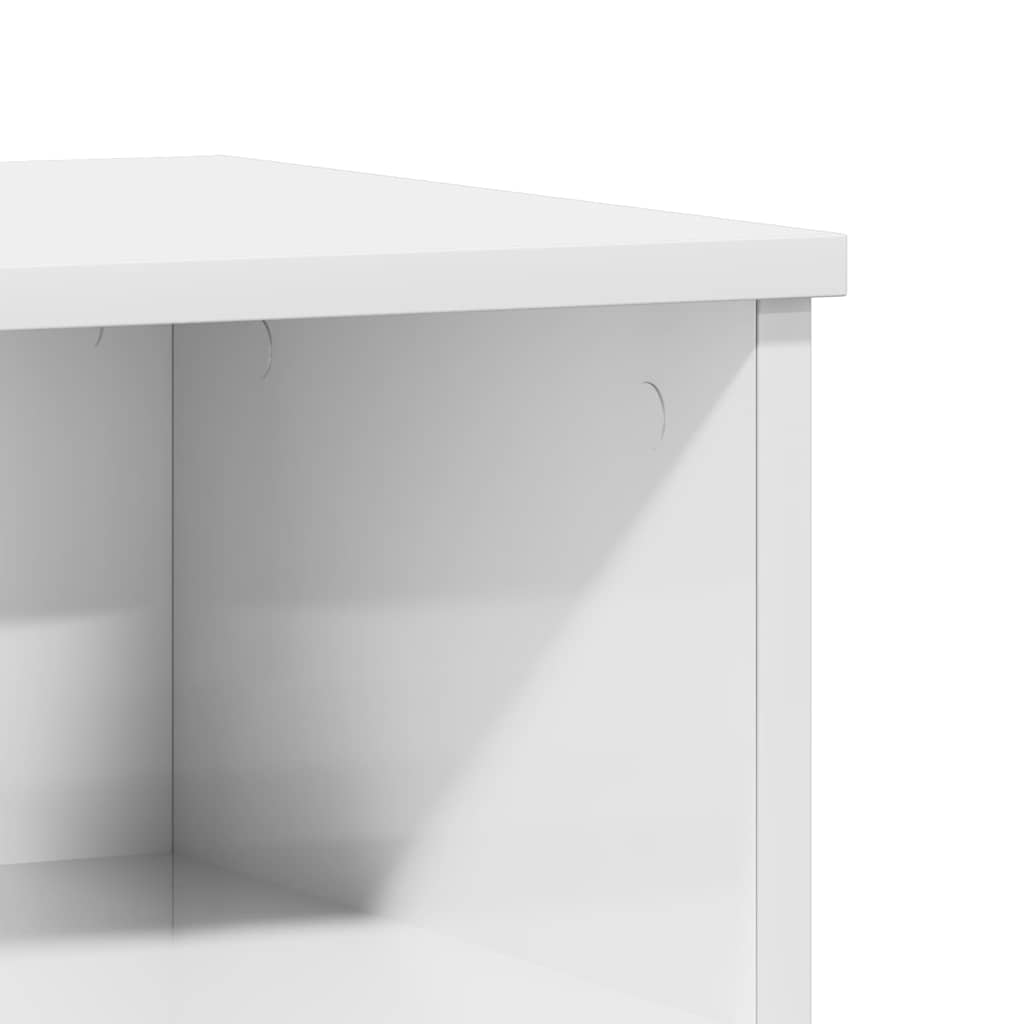 Comodini 2pz Bianco Lucido 40x35x50 cm in Legno Multistrato 830641