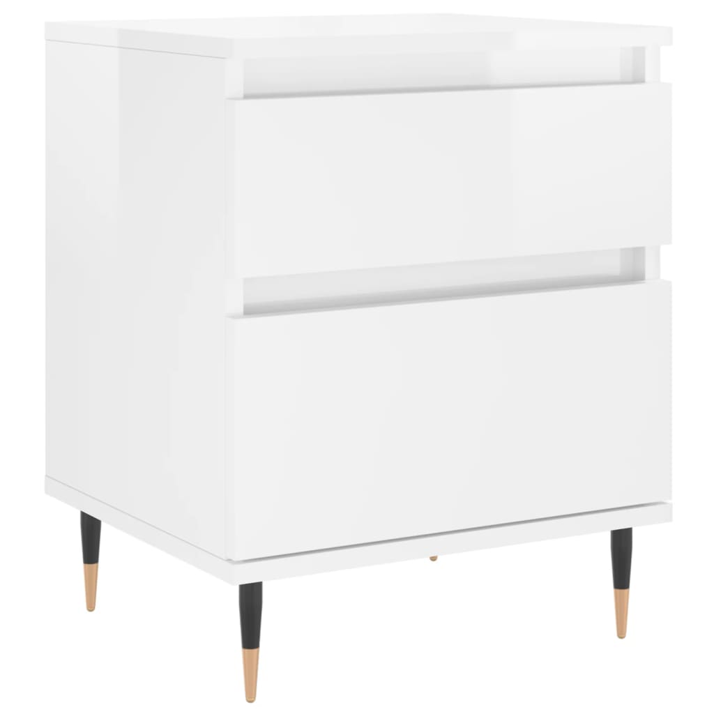 Comodino Bianco Lucido 40x35x50 cm in Legno Multistratocod mxl 126506