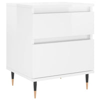 Comodino Bianco Lucido 40x35x50 cm in Legno Multistratocod mxl 126506