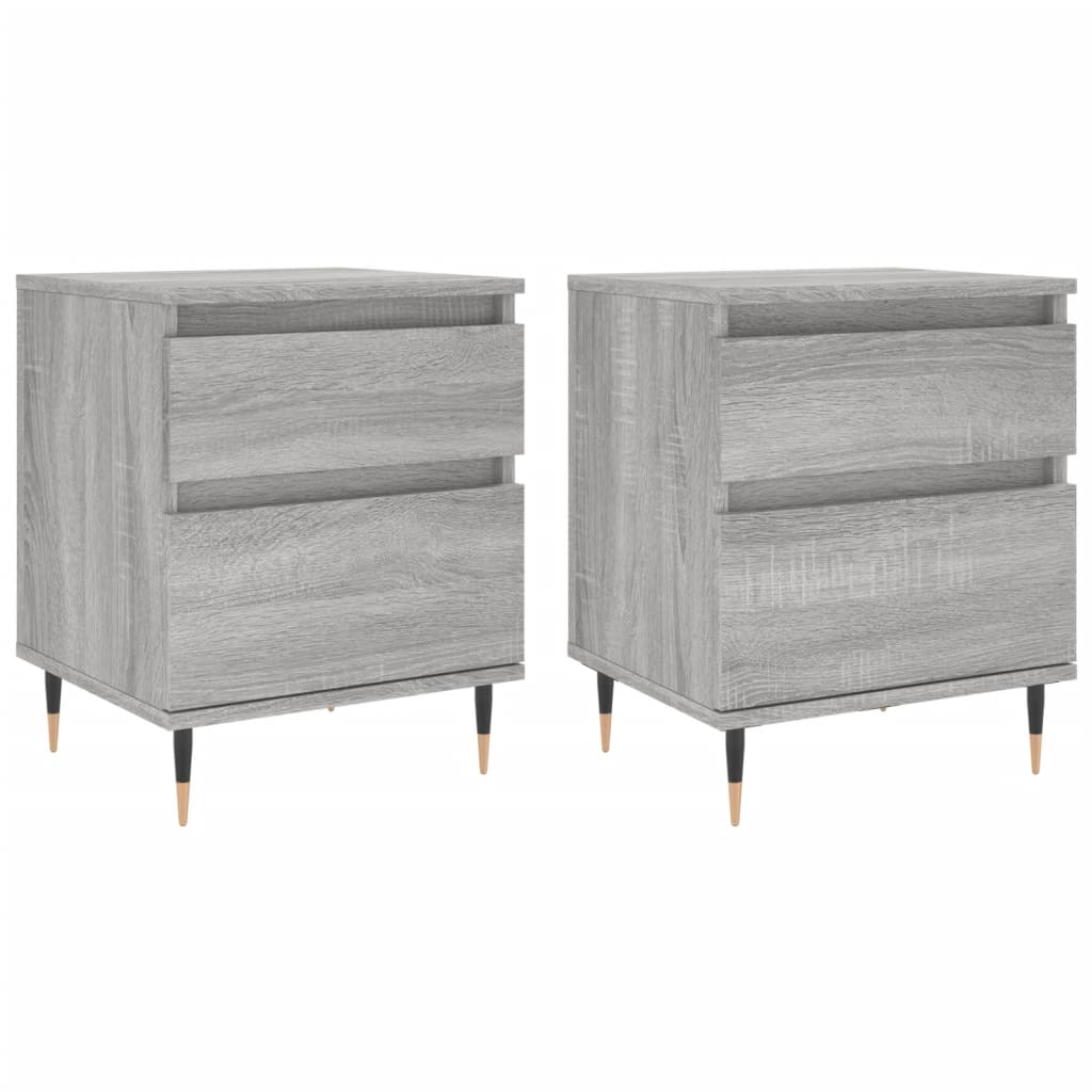 Comodini 2pz Grigio Sonoma 40x35x50 cm in Legno Multistratocod mxl 78568