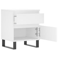 Comodino Bianco 40x35x50 cm in Legno Multistrato 830684