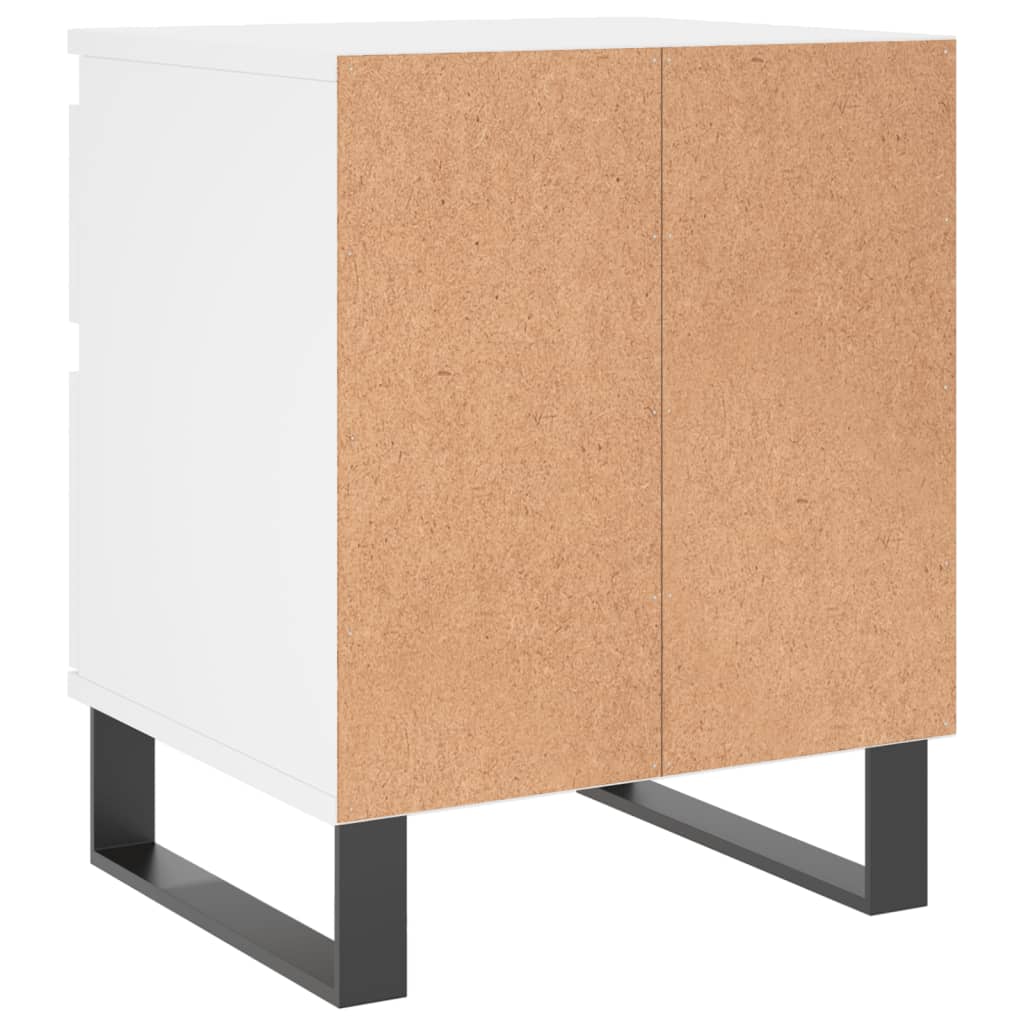 Comodino Bianco 40x35x50 cm in Legno Multistrato 830684