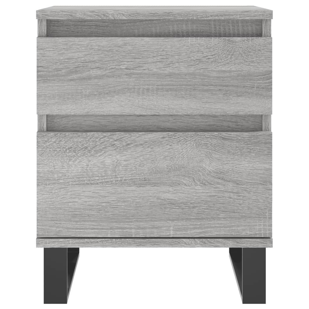 Comodini 2pz Grigio Sonoma 40x35x50 cm in Legno Multistrato 830697