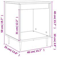 Comodino Bianco 40x35x50 cm in Legno Multistrato 830700