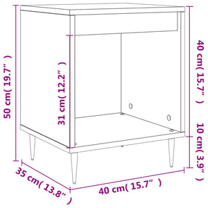 Comodino Bianco 40x35x50 cm in Legno Multistrato 830700