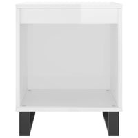 Comodini 2pz Bianco Lucido 40x35x50 cm in Legno Multistrato 830737