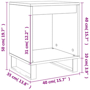 Comodini 2pz Grigio Cemento 40x35x50 cm in Legno Multistrato 830741