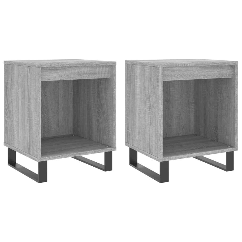 Comodini 2pz Grigio Sonoma 40x35x50 cm in Legno Multistratocod mxl 126718