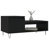 Tavolino da Salotto Nero 100x50x45 cm in Legno Multistrato 830829