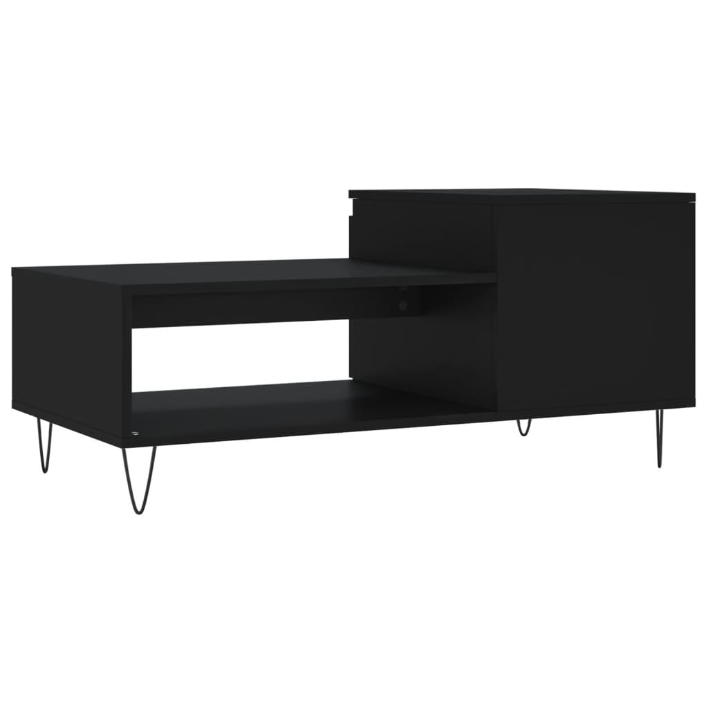 Tavolino da Salotto Nero 100x50x45 cm in Legno Multistrato 830829