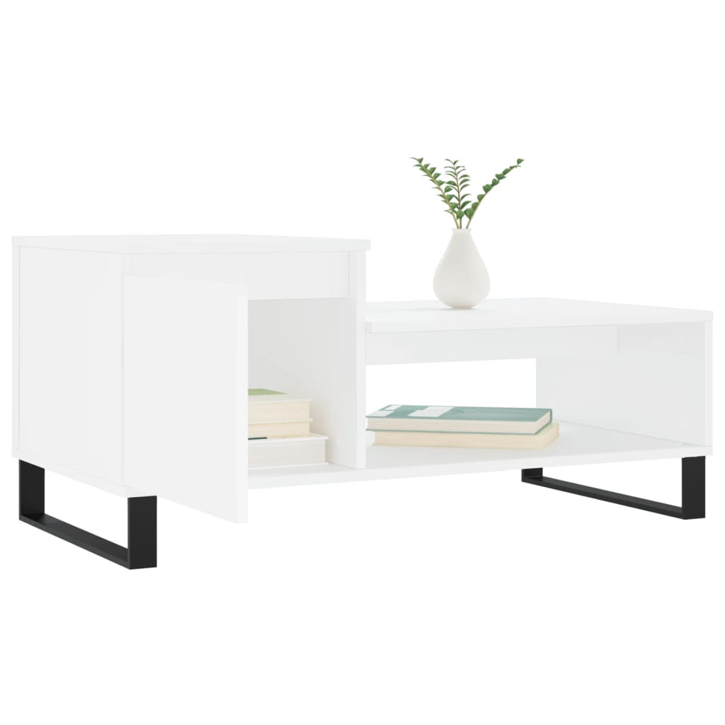 Tavolino da Salotto Bianco 100x50x45 cm in Legno Multistrato 830836