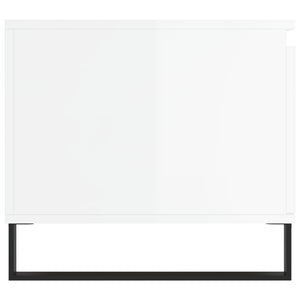 Tavolino da Salotto Bianco Lucido 100x50x45cm Legno Multistrato 830838