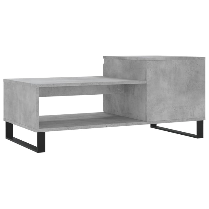 Tavolino Salotto Grigio Cemento 100x50x45 cm Legno Multistrato 830840