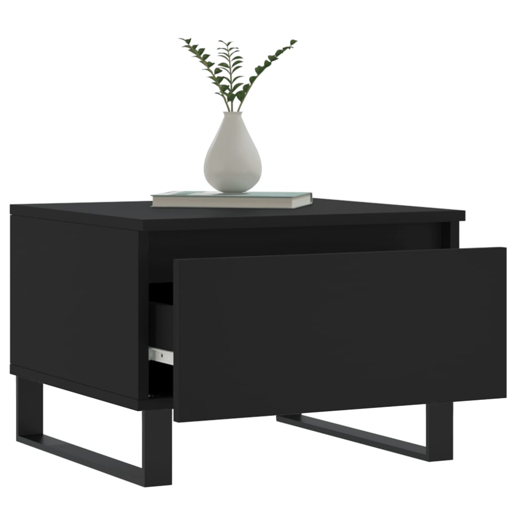 Tavolino da Salotto Nero 50x46x35 cm in Legno Multistrato 830878