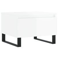 Tavolino da Salotto Bianco Lucido 50x46x35 cm Legno Multistrato 830880