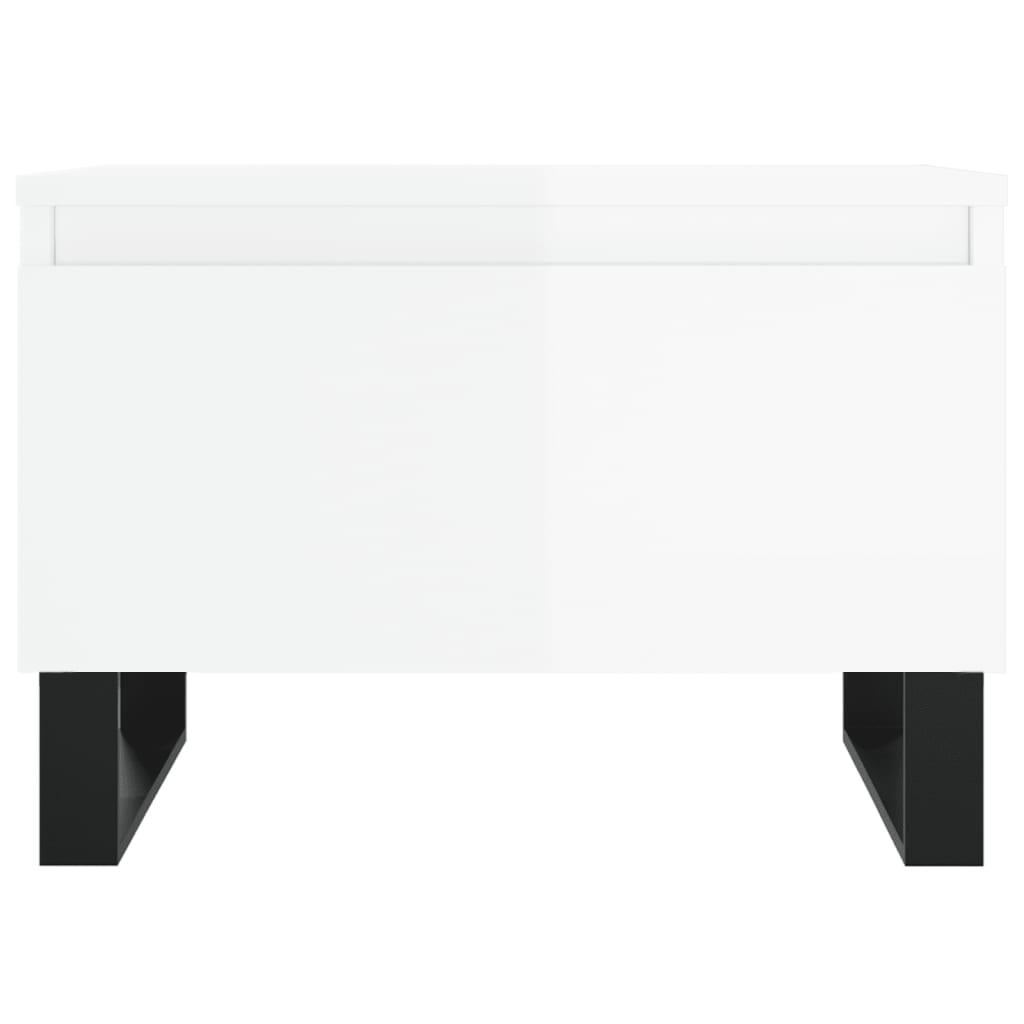 Tavolino da Salotto Bianco Lucido 50x46x35 cm Legno Multistrato 830880