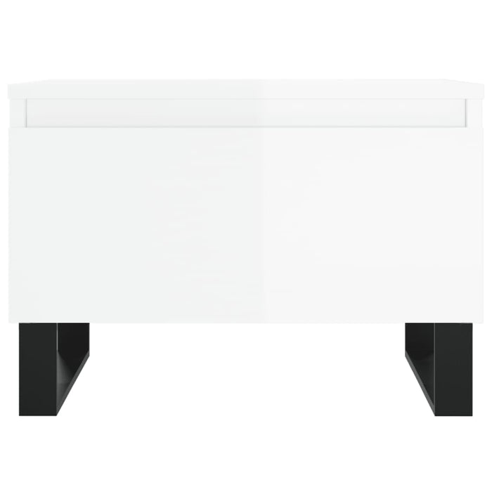 Tavolino da Salotto Bianco Lucido 50x46x35 cm Legno Multistrato 830880