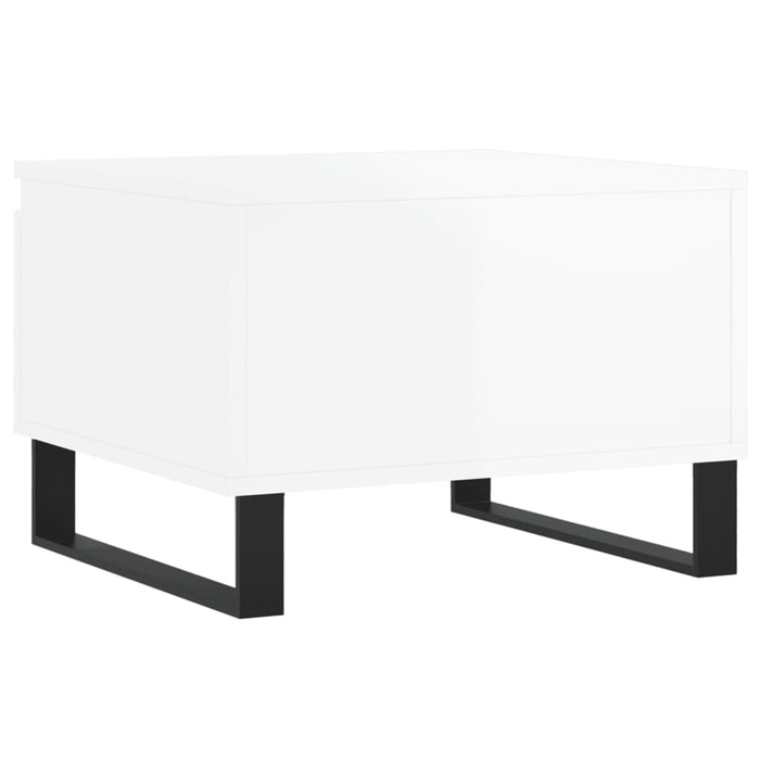 Tavolino da Salotto Bianco Lucido 50x46x35 cm Legno Multistrato 830880