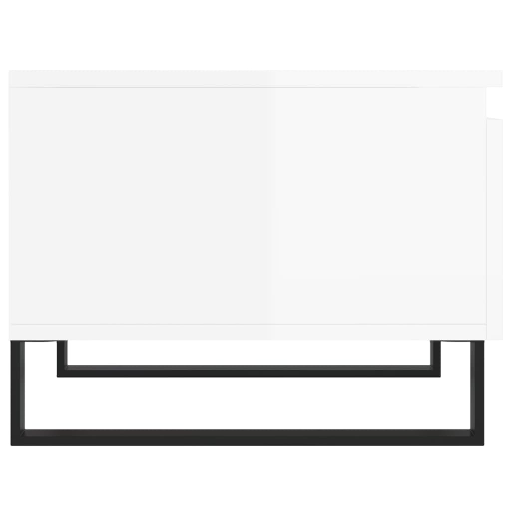 Tavolini Salotto 2pz Bianco Lucido 50x46x35cm Legno Multistrato 830881