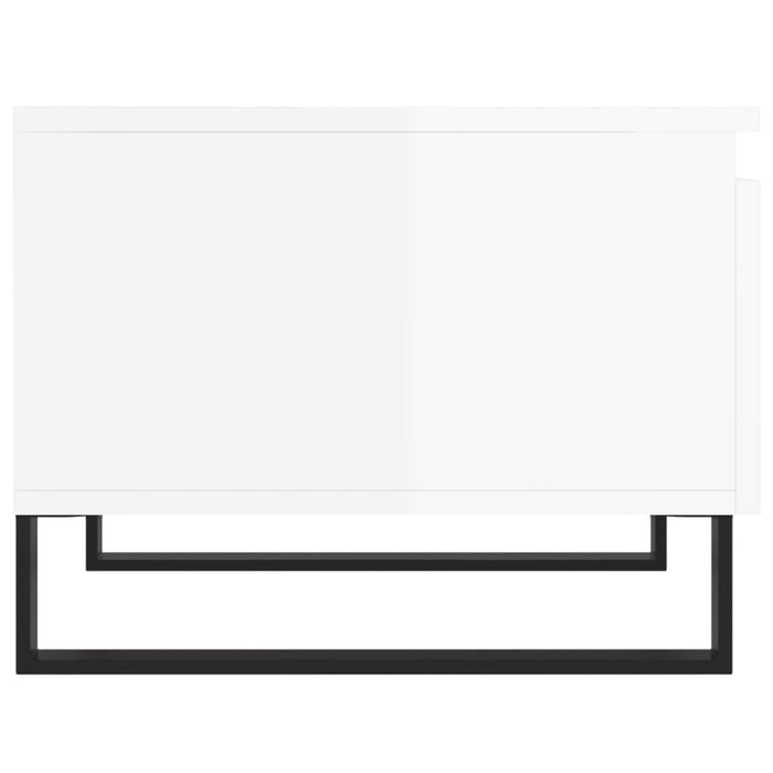 Tavolini Salotto 2pz Bianco Lucido 50x46x35cm Legno Multistrato 830881