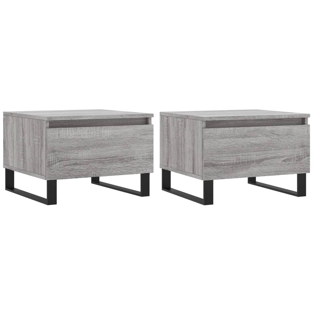 Tavolini Salotto 2pz Grigio Sonoma 50x46x35cm Legno Multistrato 830889