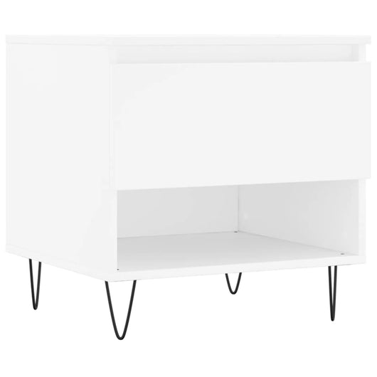 Tavolino da Salotto Bianco 50x46x50 cm in Legno Multistrato 830908