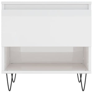 Tavolino Bianco Lucido 50x46x50 cm in Legno Multistrato 830912