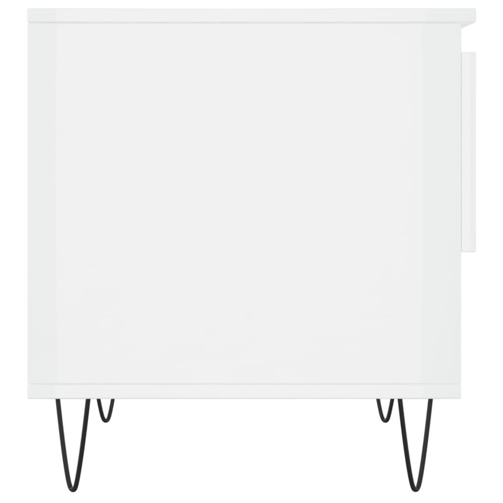 Tavolino Bianco Lucido 50x46x50 cm in Legno Multistrato 830912