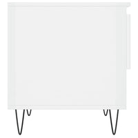 Tavolino Bianco Lucido 50x46x50 cm in Legno Multistrato 830912