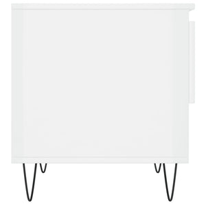 Tavolino Bianco Lucido 50x46x50 cm in Legno Multistrato 830912