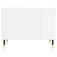 Tavolino Salotto Bianco Lucido 60x44,5x45 cm Legno Multistrato 830942