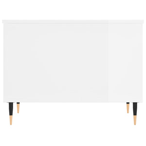 Tavolino Salotto Bianco Lucido 60x44,5x45 cm Legno Multistrato 830942